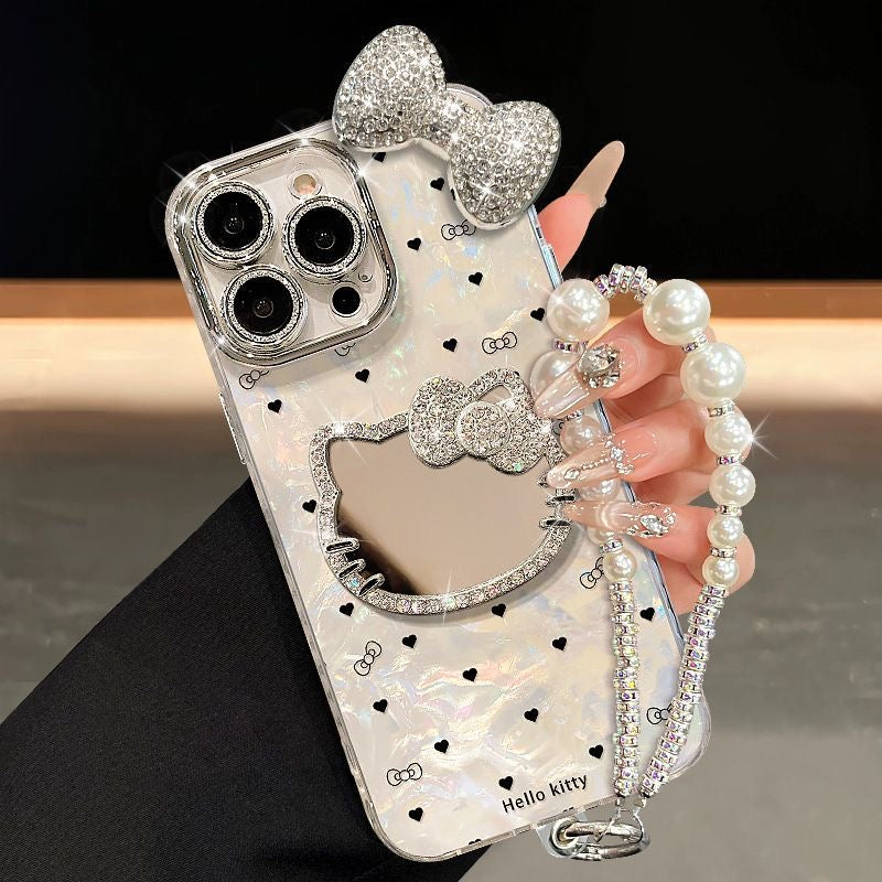 Hello Kitty Vanity Phone Case β Majestic Bow with Bracelet Stand