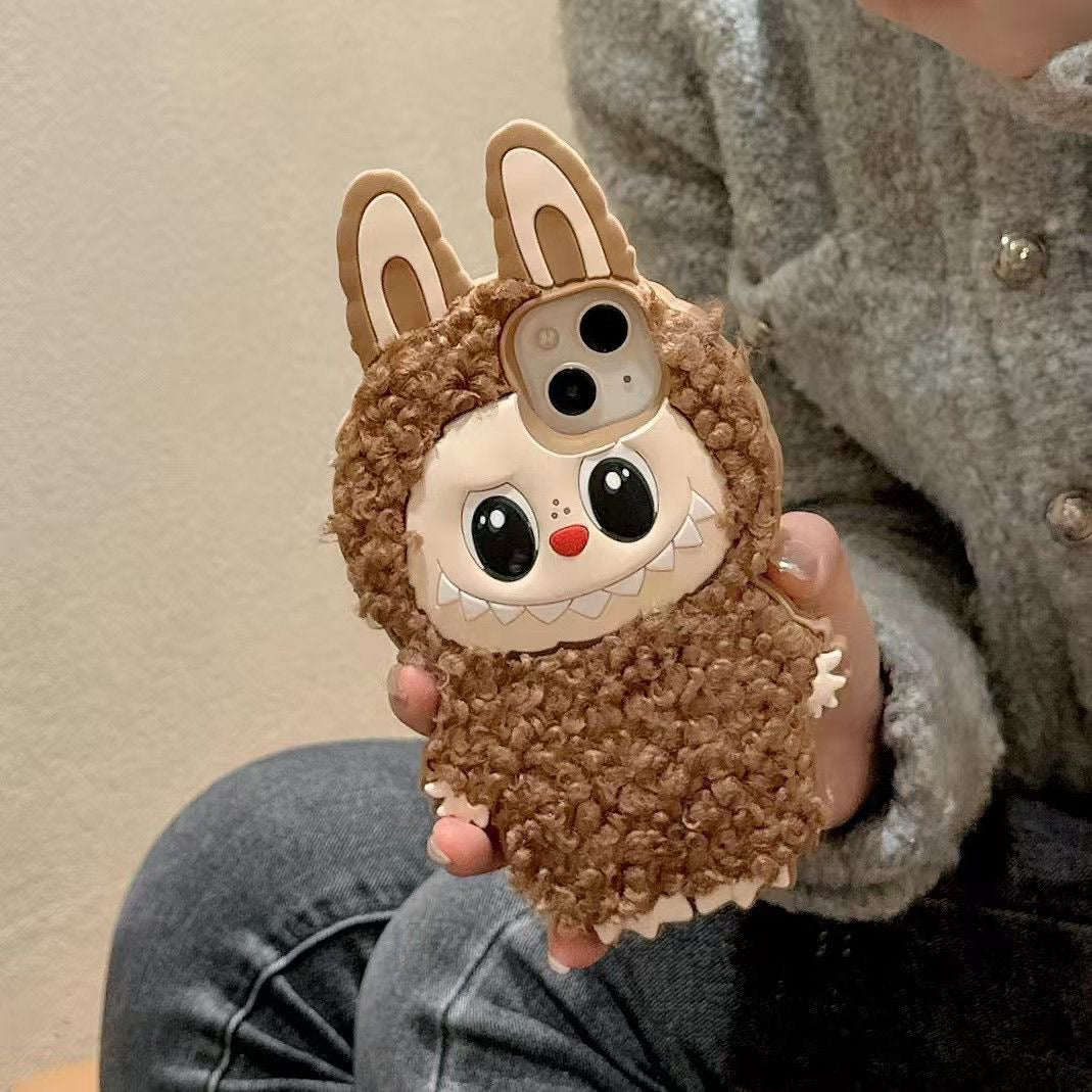 Labubu Fluffy Phone Case – Soft Art Toy Style for Collectors
