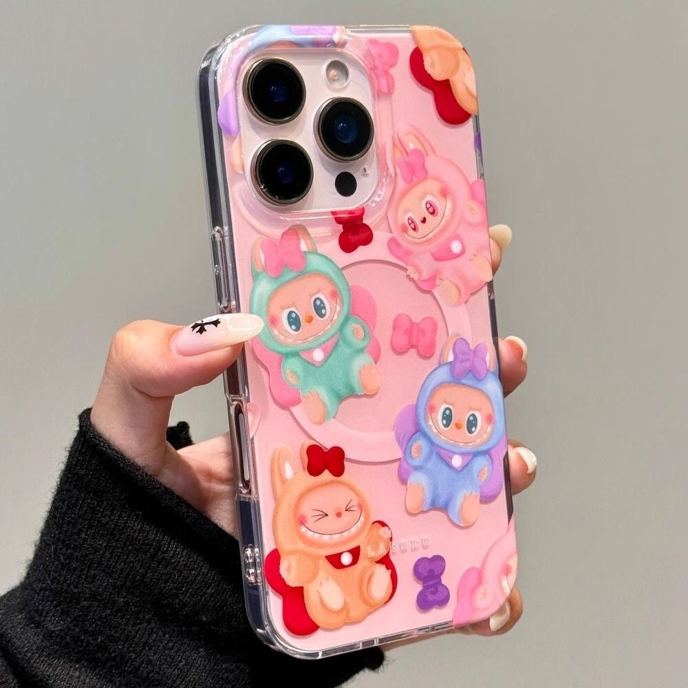 Labubu Grip Phone Case β Baby Bow Edition with Soft Handle