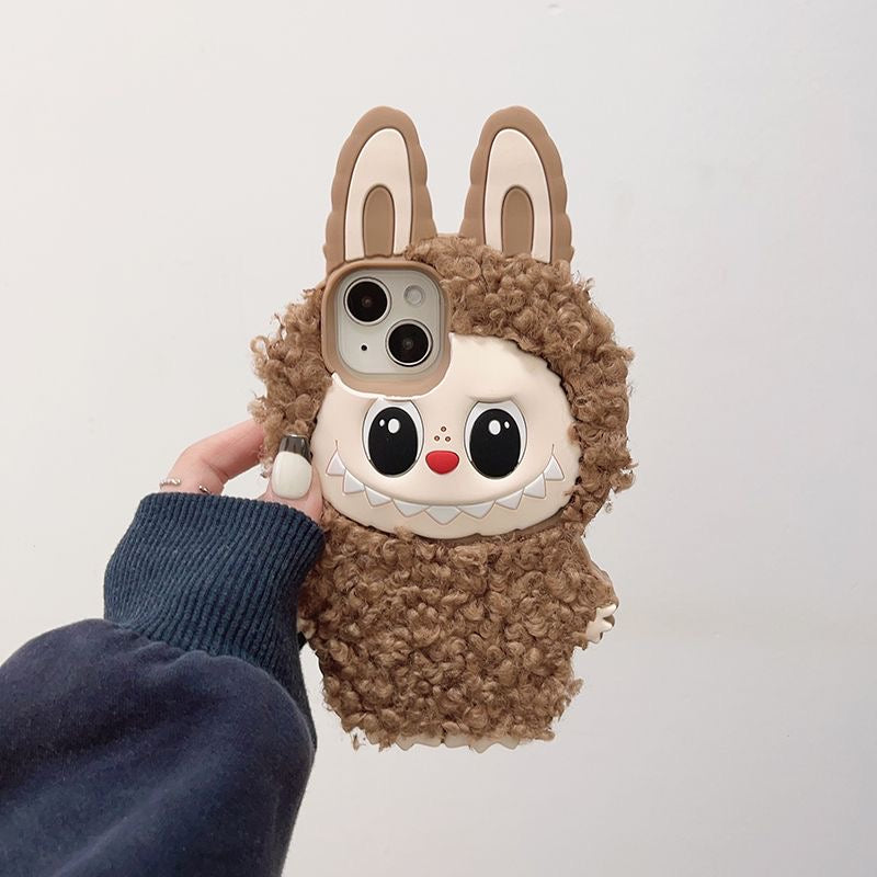 Labubu Fluffy Phone Case – Soft Art Toy Style for Collectors