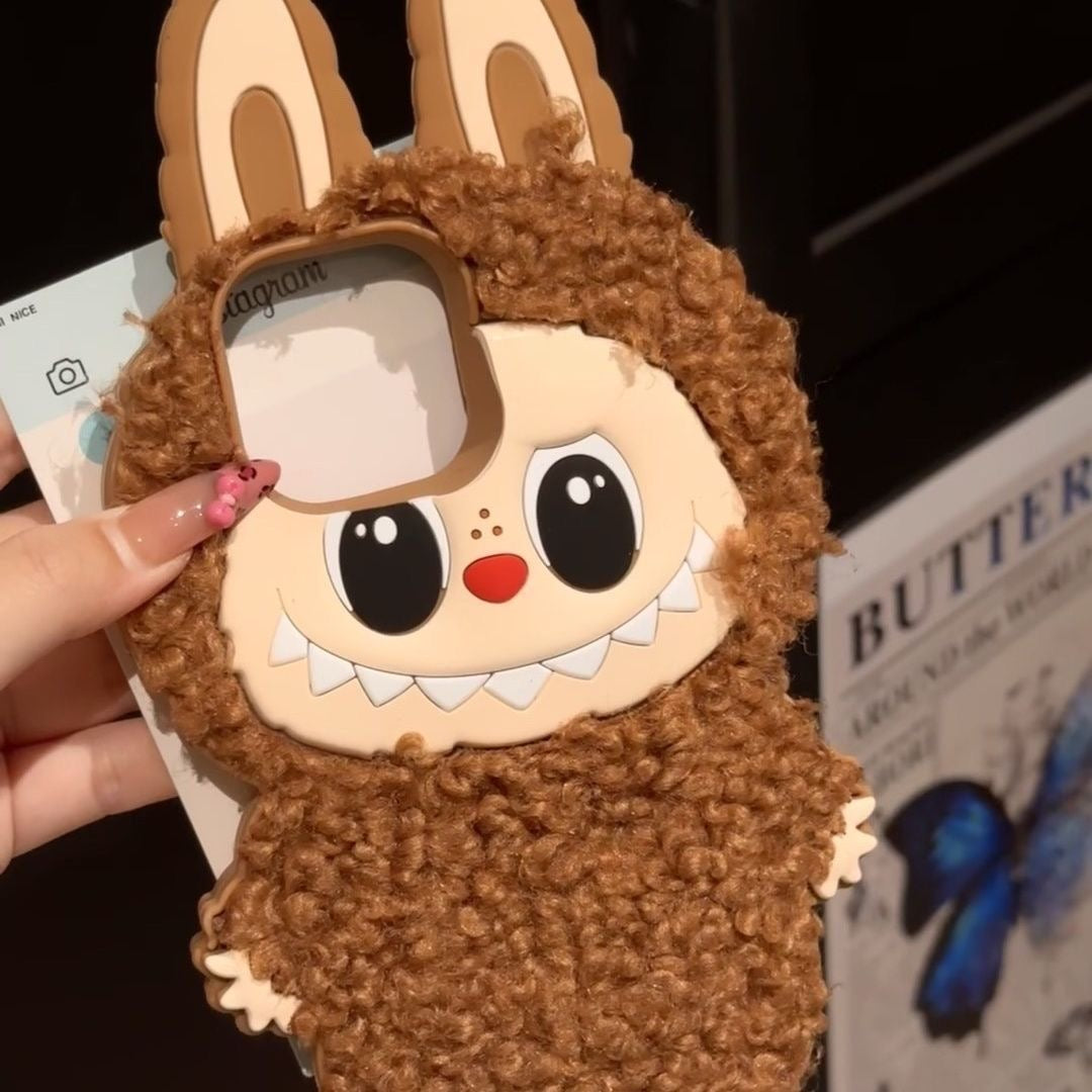 Labubu Fluffy Phone Case – Soft Art Toy Style for Collectors