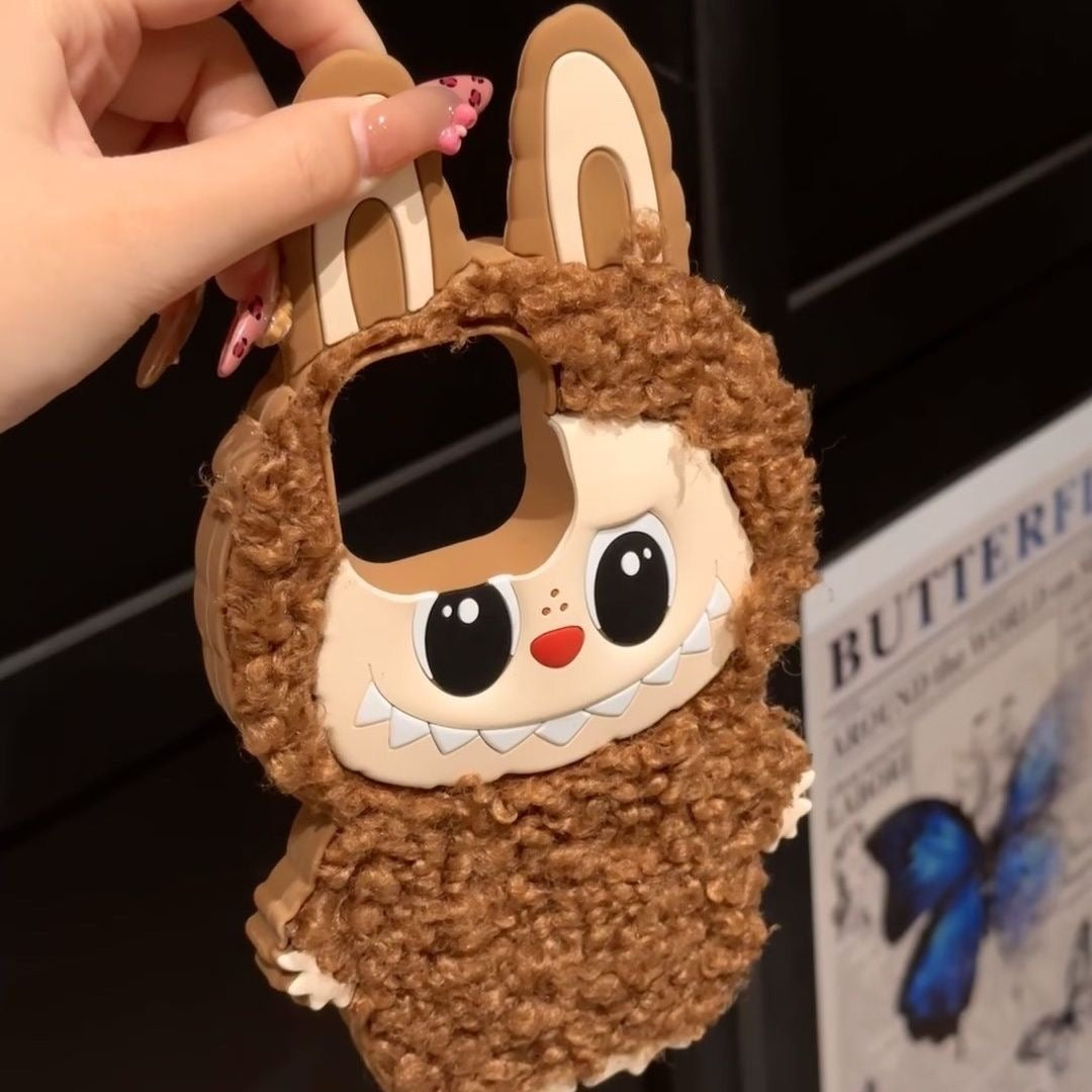 Labubu Fluffy Phone Case – Soft Art Toy Style for Collectors