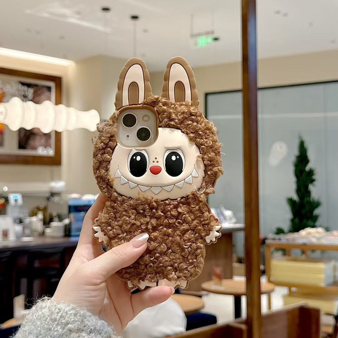 Labubu Fluffy Phone Case – Soft Art Toy Style for Collectors