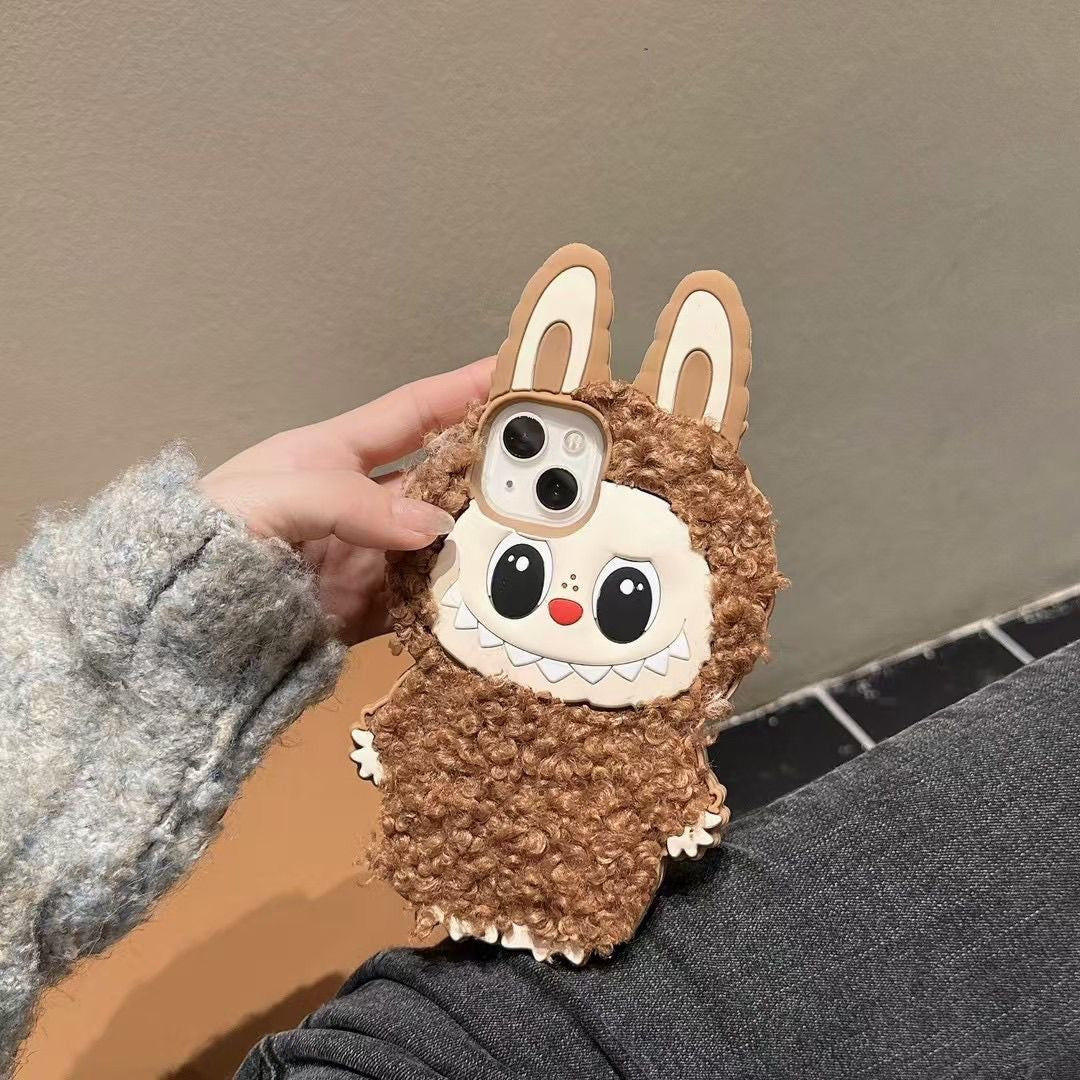 Labubu Fluffy Phone Case – Soft Art Toy Style for Collectors