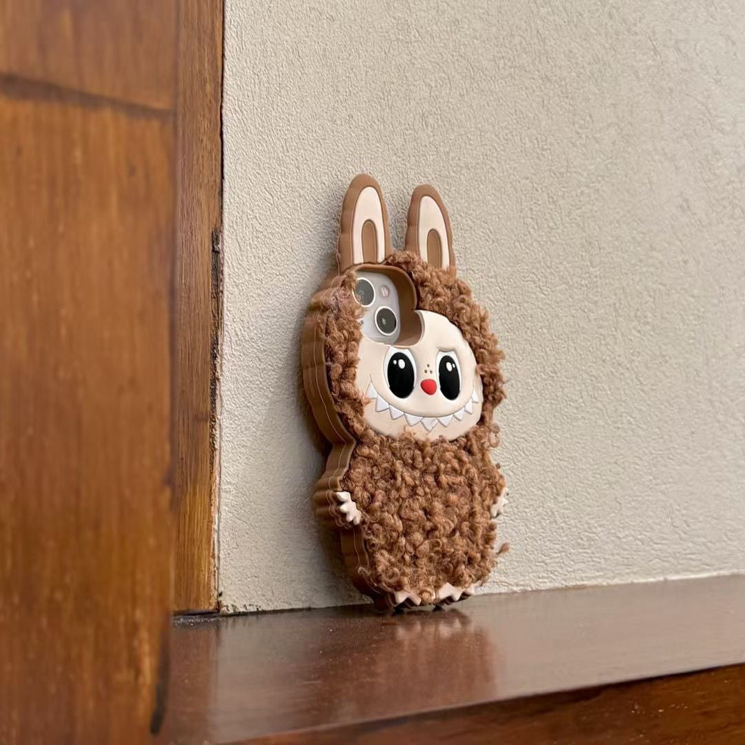 Labubu Fluffy Phone Case – Soft Art Toy Style for Collectors