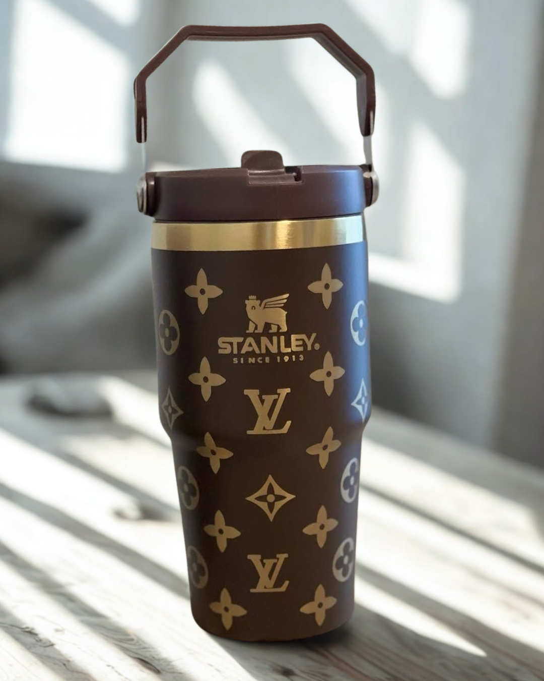 Luxury LV Flip Straw Tumbler