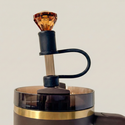 Luxury Gem Straw Topper – Reusable Crystal-Inspired Drink Charm