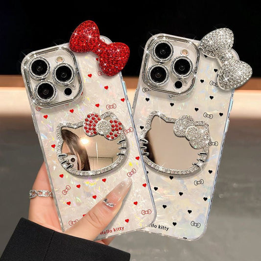 Hello Kitty Vanity Phone Case – Majestic Bow with Bracelet Stand
