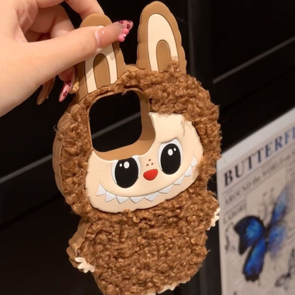 Labubu Fluffy Phone Case – Soft Art Toy Style for Collectors