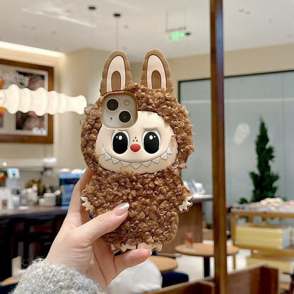 Labubu Fluffy Phone Case – Soft Art Toy Style for Collectors